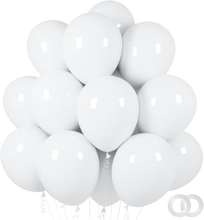 ASIYUHY White Balloons 100 Pack 12 Inch White Latex Party Balloons by ASIYUHY