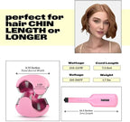 Trademark Beauty Hair Waver - Double Barrel Hair Crimper, Beach Waves Curling Iron, Babe Waves X, Adjustable Temperature Hair Curler, Hair Styling Tools, 1.25" - Pink