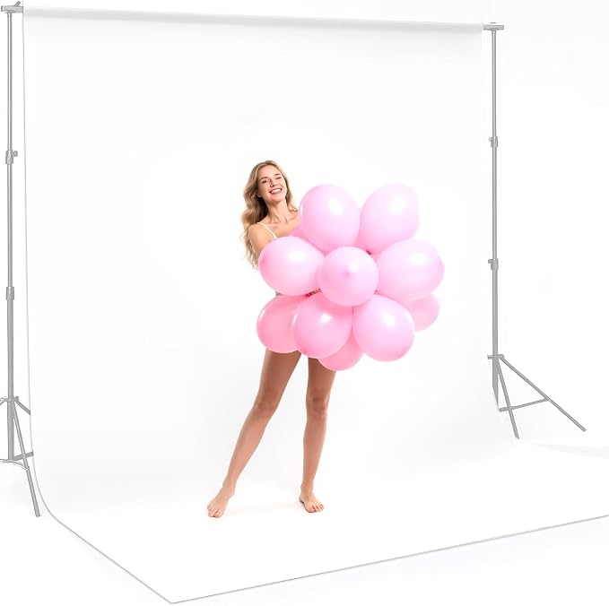 CPLIRIS 10x20ft White Backdrop for Photography, Dual-Size Dual-Pocket Design by CPLIRIS