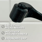Beard Club Derma Roller & Beard Growth Oil - Microneedling Roller with 540 Titanium Coated Microneedles & Cedar, Sandalwood Beard Oil