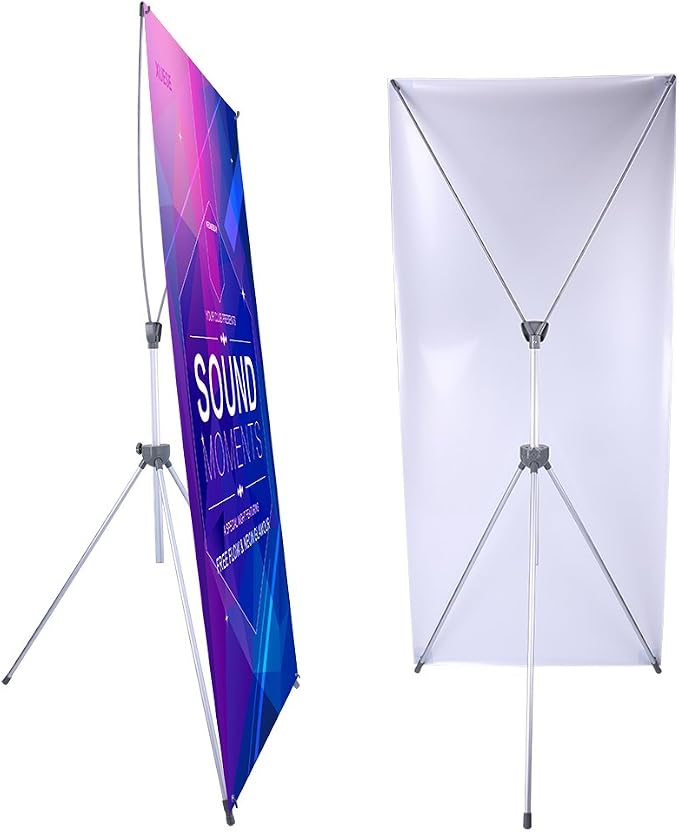 Adjustable X Banner Stand Fits Any Banner Size Width 23" to 32" and Height 63" by SUERUI