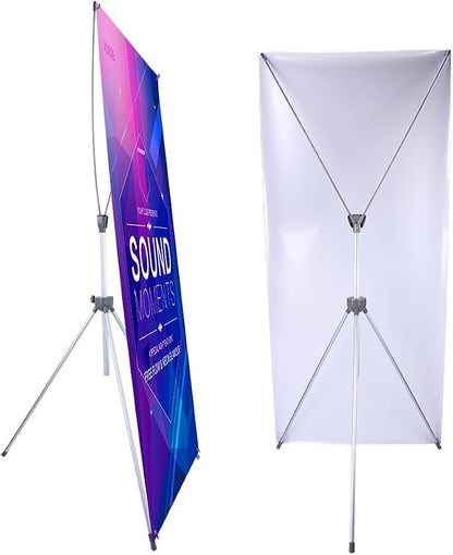 Adjustable X Banner Stand Fits Any Banner Size Width 23" to 32" and Height 63" by SUERUI