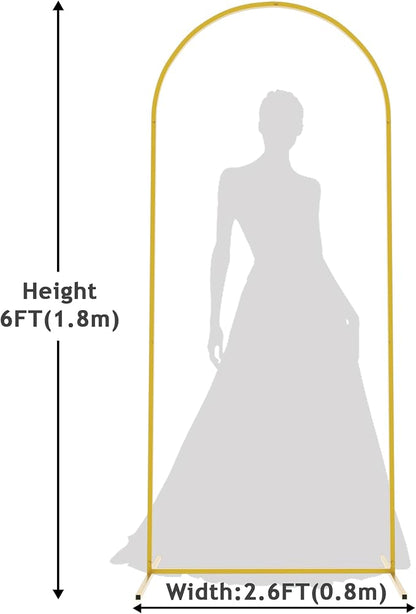 Asee'm 6FT Gold Metal Arch Backdrop Stand Wedding Balloon Background | Arched - Image 2