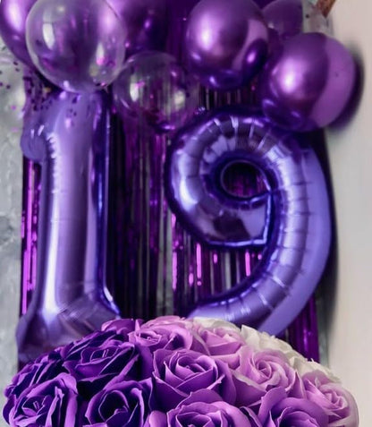 Purple Number 9 Balloon 40 inch, Balloon numbers party supplies, deco photo - Image 6