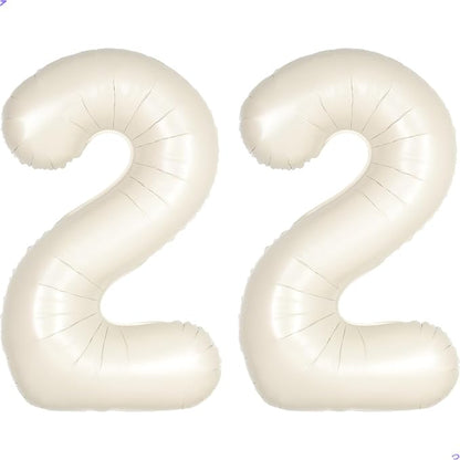 Cream White Number 22 Balloon for First Birthday Decorations, 40 inch Huge by Unknown