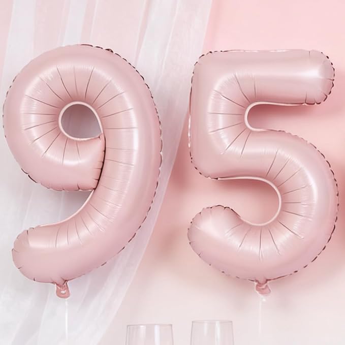 40 In Matte Pink Number Balloons Helium Foil Mylar Balloon Party Digital 9 | - Image 4