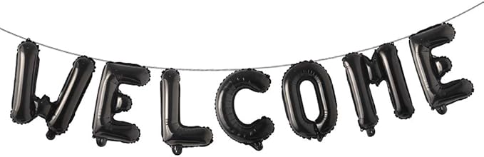 16 inch multicolor Welcome Balloon Banner Balloons Foil Letter Balloon by RUIANSI