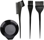 Hair Dye Color Brush and Bowl Set, Color Bowl Brushes Tool Mixing Bowl Kit Tint Comb for Hair Tint Dying Coloring Applicator (Black)