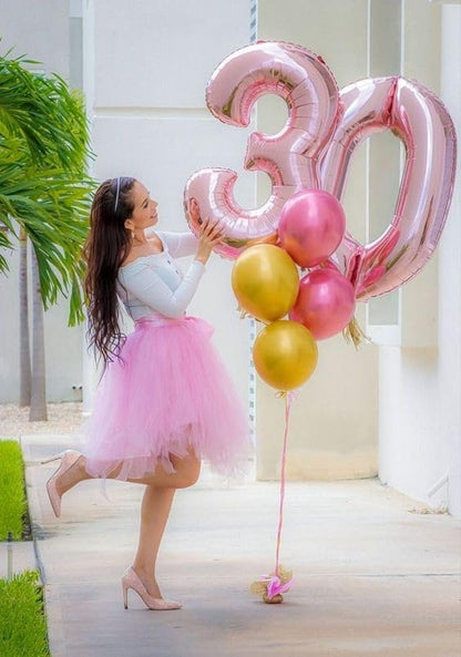 3 Balloon Numbers Birthday Decorations, 40In Pink Balloons - Image 4