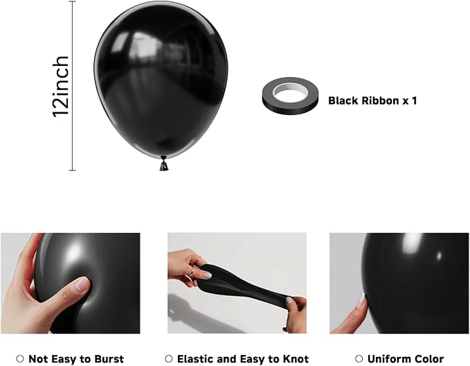 Black Latex Balloons - Image 2