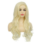 Baruisi Long Curly Wavy Blonde Wigs for Women Side Part Natural Looking Cosplay Synthetic Heat Resistant Replacement Wig