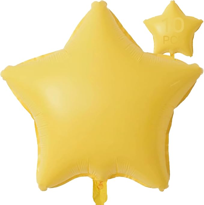 Pastel Yellow Star Balloons 18 Inch by VHUWE