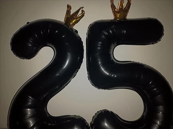 Black Number 5 Balloon with Crown, 40 inch Black Number Balloon 5th Birthday - Image 7