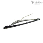 French Amie Clic Clac Pair of Large Black Handmade Cellulose Snap Hair Pin Clip