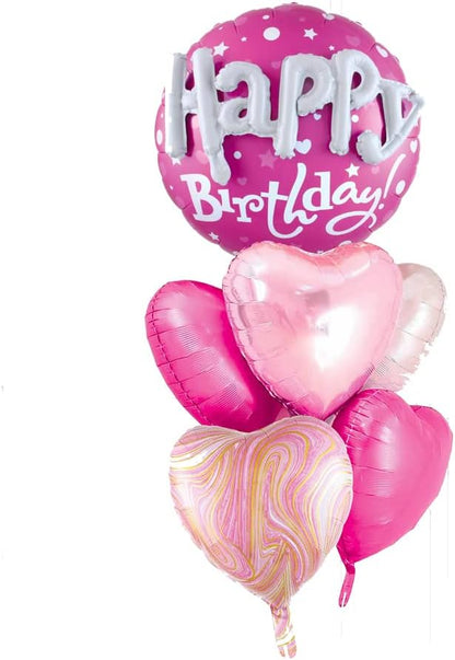 36inch Hot Pink Happy Birthday Foil Balloons Decorations by DDywarm