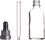 YIZHAO Clear Glass Dropper Bottle 2oz, Tincture Bottles with Glass Dropper, for Essential Oils, Aromatherapy, Cosmetic, Laboratory, Pharmacy, Liquids, Travel –12 Pcs