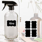 Wedama Glass Spray Bottle, 2 Pack Clear 16 oz Glass Spray Bottles for Cleaning Solutions and Essential Oils, Refillable Empty Spray Bottle with Adjustable Nozzles for Alcohol, Plant and Hair Care