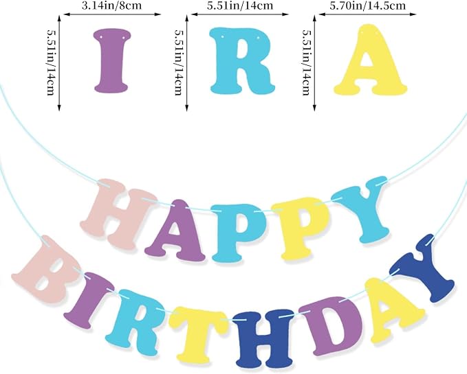 Happy Birthday Banner | Colorful Birthday Party Banner | Birthday Decorations | - Image 2