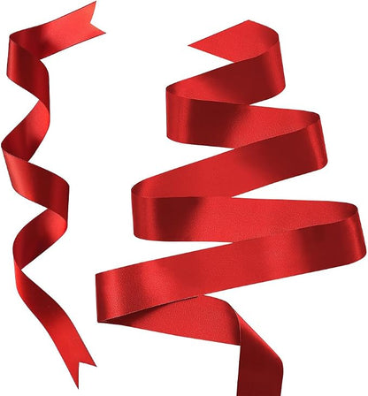 Red Satin Ribbon 1 inch 25 Yards Red Ribbon Week Fabric Silk Ribbons - Image 3