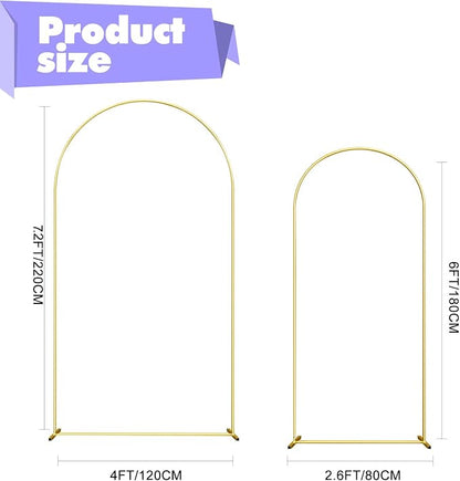 Wedding Arch Backdrop Stand Set of 2 Gold Wedding Balloon Arched Backdrop Stand - Image 3