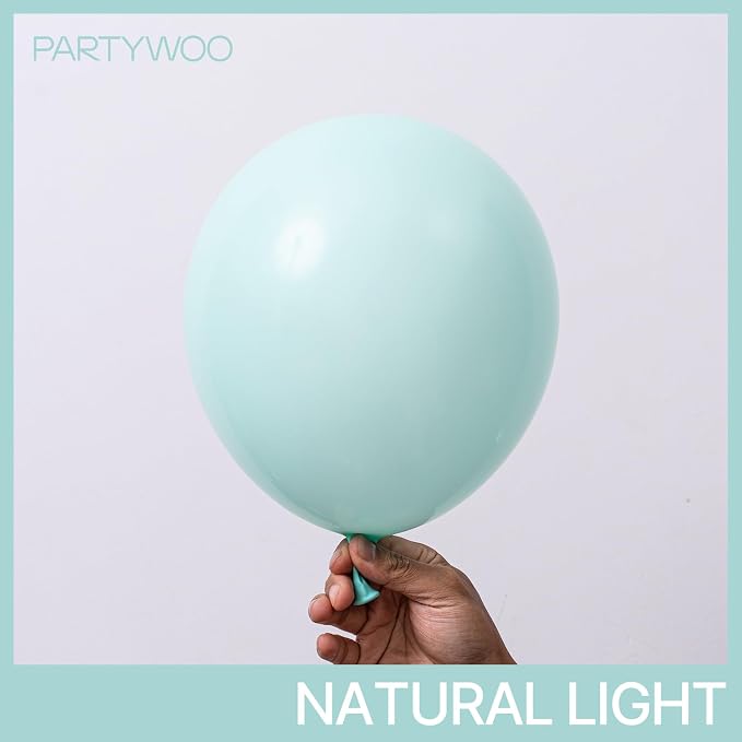PartyWoo Teal Balloons 127pcs Turquoise Latex Balloons Different Sizes | 36 18 - Image 2