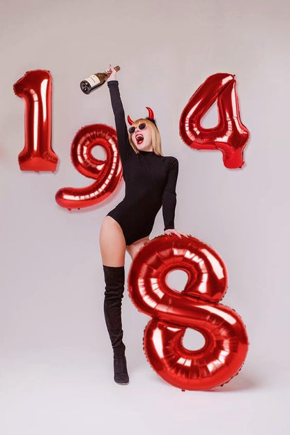 Red Number 9 Balloon 40 Inch, 9th Birthday Party Decorations Men Women | Foil - Image 4