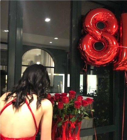 Red Number 8 Balloon 40 inch, Balloon numbers party supplies, deco photo shoot - Image 8