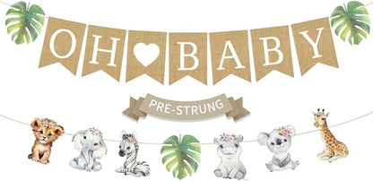 Weecent Pre-Strung 6ft Burlap Oh Baby Banner by Weecent