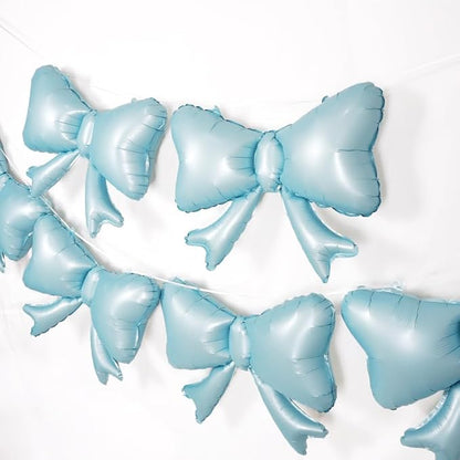 6 Pieces Bow Balloons, Big Macaron Blue Bow Balloons - Image 6
