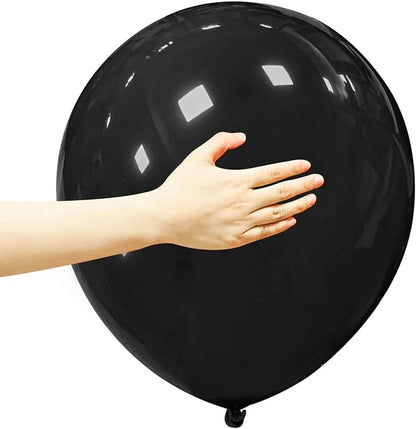 18 Inch Black Balloons 12 Pack Large Latex Party Balloons | Round Helium Balloon by ASIYUHY
