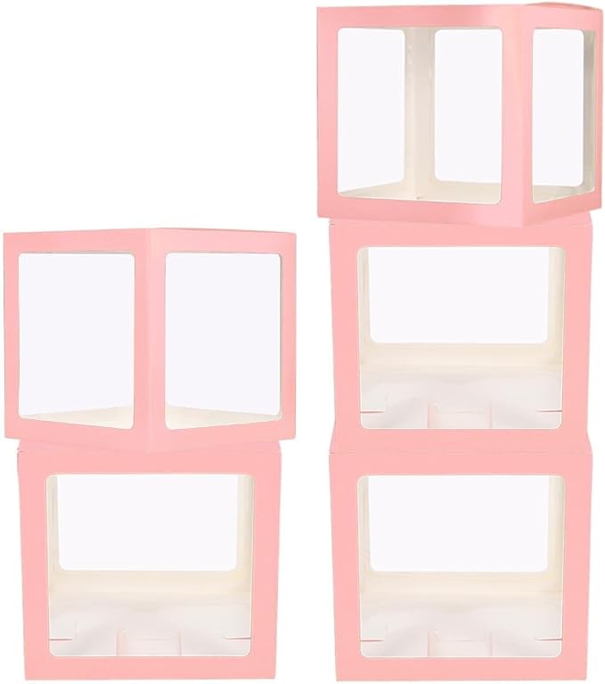 uxcell 5 Pcs Party Balloon Boxes, Transparent Balloon Boxes by uxcell