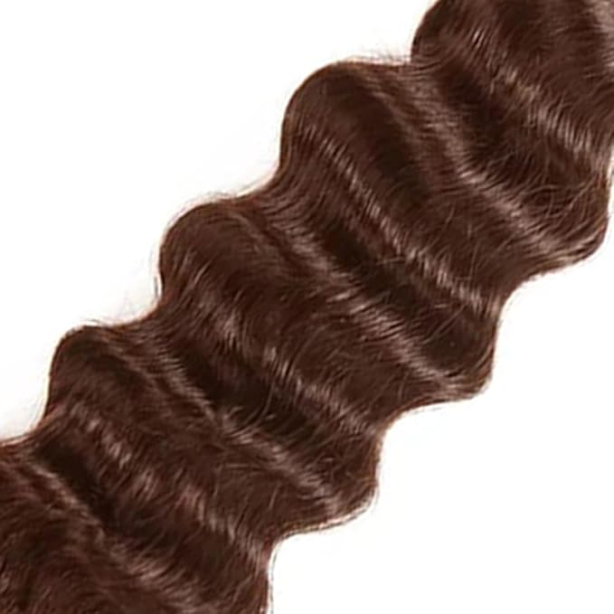 Brown Human Hair Bundles Color 4 Deep Wave Bundles 22 Inch Unprocessed Brazilian Virgin Remy Hair Extensions Niegmeag Double Weft Real Brown Hair Weave