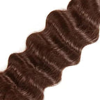 Color 4 Human Hair Bundles Chocolate Brown Deep Wave Bundles Niegmeag Unprocessed Peruvian Virgin Remy Hair Single Bundle 24 Inch Double Weft Hair Weave