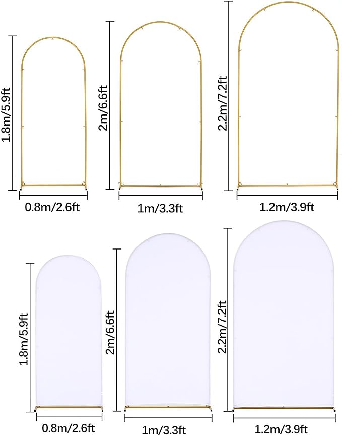 Vincidern Wedding Arch Backdrop Stand and Cover Set of 6, Baby Showers - Image 3