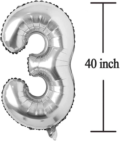Silver 13 Number Balloons Big Giant Jumbo Large Number 13 Foil Mylar Balloons - Image 3