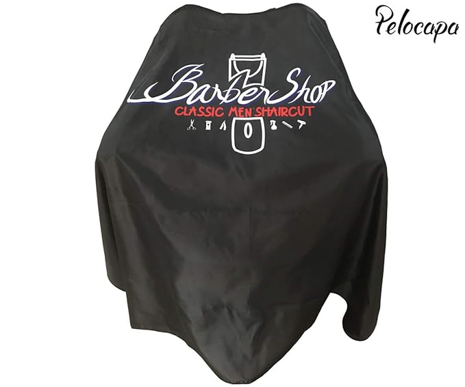 Barber Cape for Men, Haircut Cape with Snaps, Professional Salon Cutting Cape, Large Waterproof Hairdressing Cape Gown Apron for Hairstylist- 63”× 56”(Barbershop Pattern)