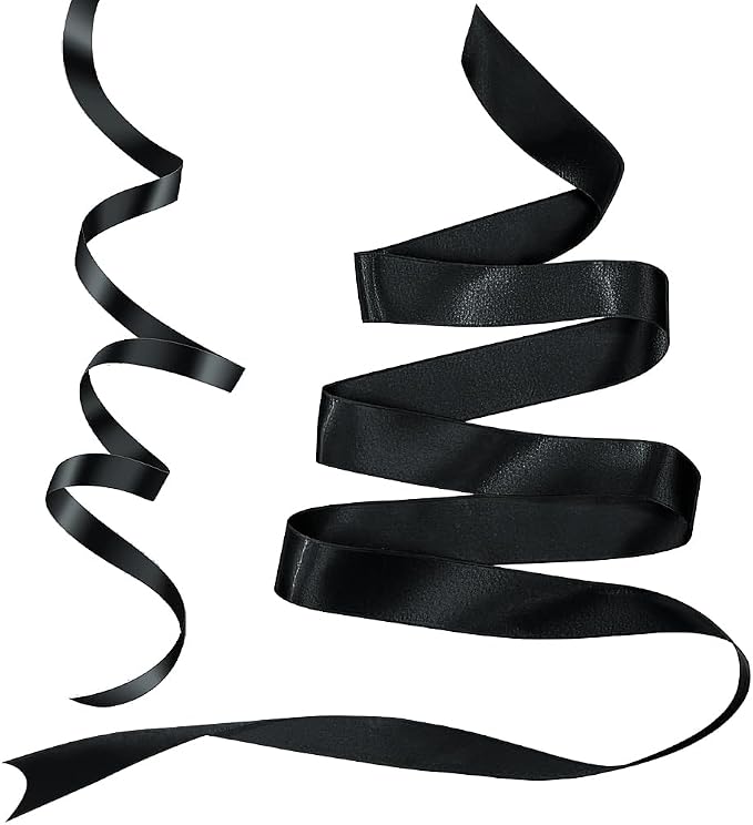 Black Ribbon for Gift Wrapping Halloween Satin Ribbon 3/8 Inch 25 Yards Eatser - Image 3