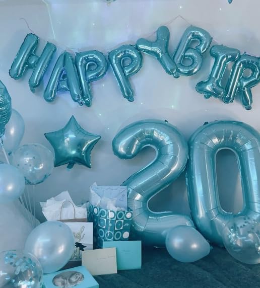 Pearl Blue Number 0 Balloon 40 inch, 0th Birthday Party Balloons Decorations | - Image 4