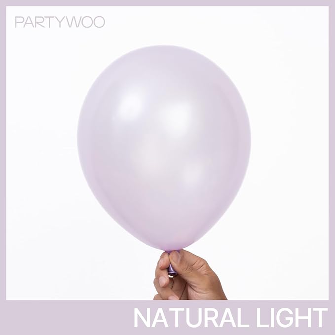 PartyWoo Pearl Lavender Balloons 140pcs Pearl Light Pastel Purple Lilac | - Image 2