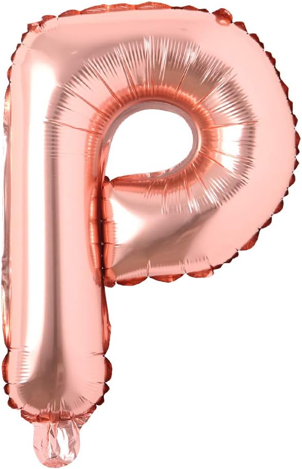 16" inch Single Rose Gold Alphabet Letter number Balloons Aluminum Hanging Foil by REIANS