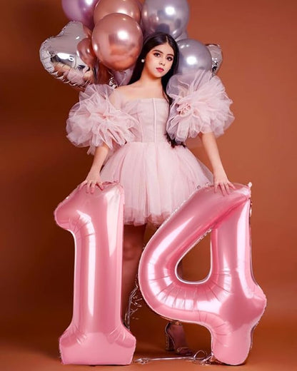 20 Balloons Number for 20th Birthday Decorations Women Men, Pearl Pink | 40In - Image 5