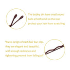 220 Count Mini Wavy 1.38 Inch Bobby Pins Brown, YINGFENG Small Hair Bobby Pins with Storage Box for Updos, Metal Hair Clips for Kids, Girls and Women, Suitable for All Hair Types