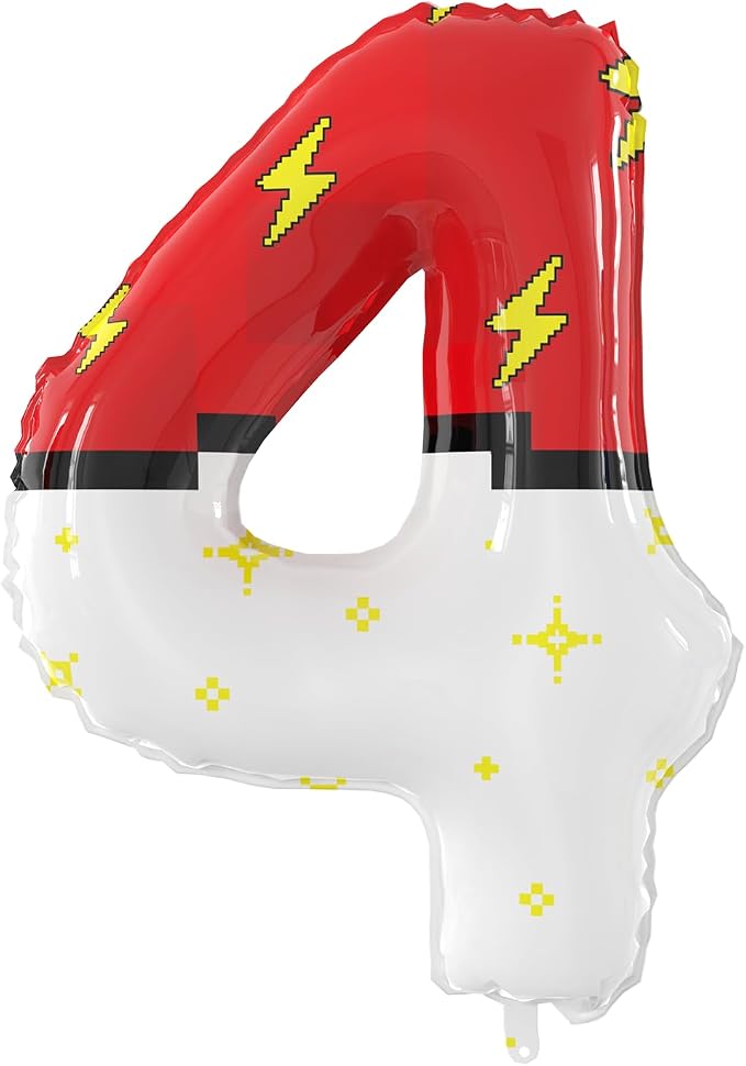 40 Inch Giant Red and White Cartoon Theme Number Foil Balloons by SIXONEAIEN