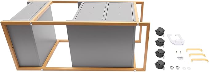 Beauty Salon Tool Organizer, Salon Trolley with Lockable Wheels Barber Cart, Make-Up Organizer Beauty Equipment Storage Trolley with Hair Dryer Rack for Spa, Barber Store, Beauty Salon (Gold, Grey)