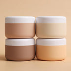 Travel Containers for Toiletries, Silicone Cream Jars BPA-Free, Leak-proof 2oz Travel Size Containers, Portable Size Silicone Jars with Lid for Cosmetic Face Hand Body Cream (4 Pack)