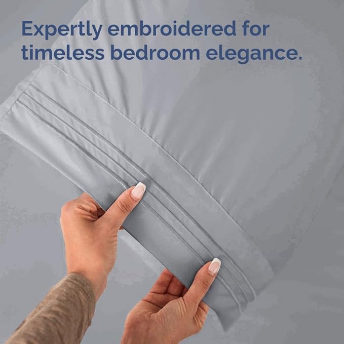Queen Pillow Cases Set of 10 - Ultra Soft Hotel Quality Pillowcase Covers - Comfy, Cozy & Wrinkle Free - Shrink, Stain & Fade Resistant - Machine Washable Pillow Protectors - 10 Piece Set - Steel Blue