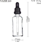 YIZHAO Clear Glass Dropper Bottle 2oz, Tincture Bottles with Glass Dropper, for Essential Oils, Aromatherapy, Cosmetic, Laboratory, Pharmacy, Liquids, Travel –6 Pcs