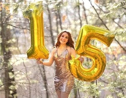 Gold Number 5 Balloon 40 inch, Balloon numbers party supplies, deco photo shoot - Image 6