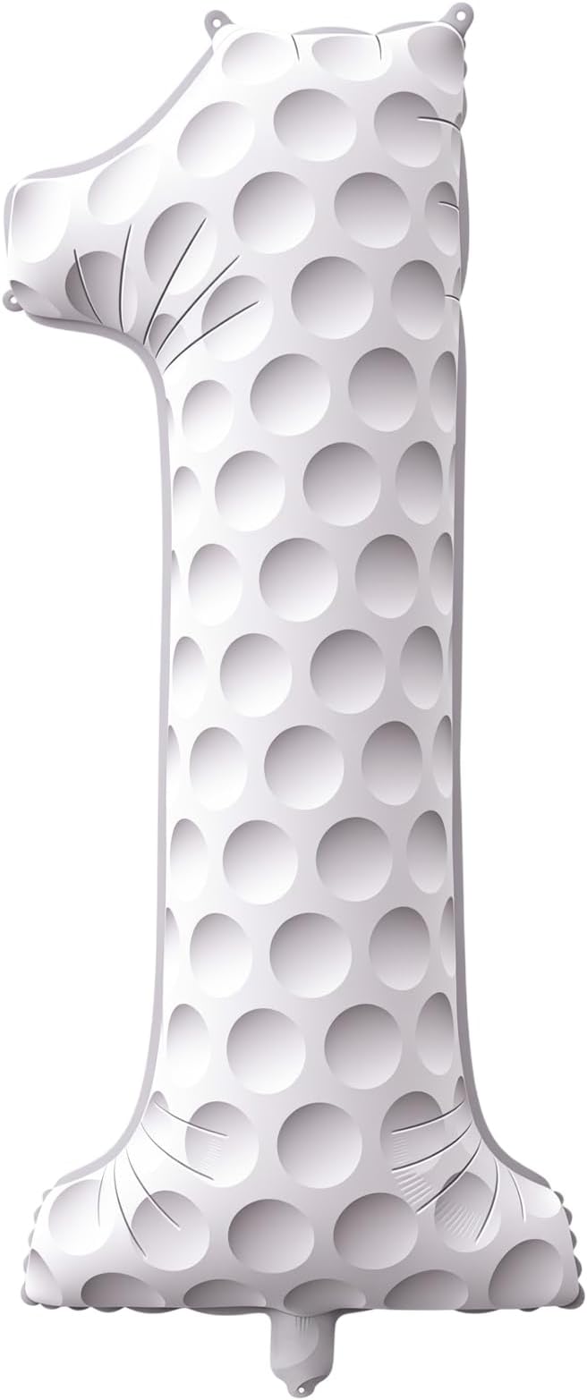 Jenaai Golf Number 1 Balloons 40 Inch White Golf Balloons Party Decorations by Jenaai