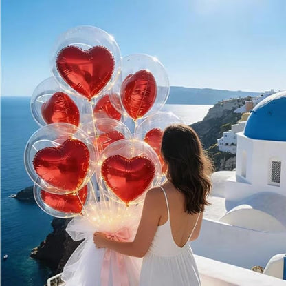 FBQ DIY Bobo Balloons Red Heart Balloons Stuffing Birthday Wedding Anniversary by FBQ